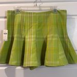 Anthropologie  Maeve Skirty Godet Skort Shorts Green Plaid Size 8 NWT Photo 2