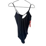 Alix Nyc Dorest Asymmetrical Neckline Cutout Bodysuit Small Black Photo 4