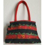 Laurel Burch Cat Tote Canvas Bag Sun N Sand Holly Purse Zip Red Black 12"x8" Photo 4