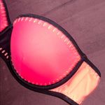 Victoria's Secret Size 34C Pink and Black Strapless Color-block Swim Top Photo 2