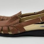 Dr. Scholls Womens Breezeway Loafer Flat Shoes Brown Leather Cut Out 10 M Photo 1