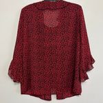 C.B. Collections Red and Black Leopard Print Faux Tank Blouse Size M Photo 1
