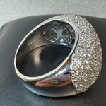 14KT White Gold Dome Diamond Ring Size 8 Silver Photo 4