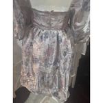 Storia  Floral Puff Sleeve Square Neck Mini Dress Prom Homecoming wedding Photo 5