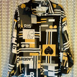 Karl Lagerfeld  Paris | Printed Button-Down Blouse, size L Photo 0