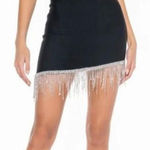 Akira NWT  THANK ME LATER MINI SKIRT WITH RHINESTONE FRINGE Photo 0