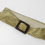 Leatherock 90s Python metallic gold leather embossed metallic wide wrap belt M Photo 0