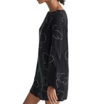 Madewell NWT  Satin Long Sleeve True Black Shift Mini Dress Women’s Size XS Photo 2