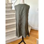 LJC Designs Olive Green Frayed Hem Linen Tulip Skirt Shift Dress Size 6 Photo 1