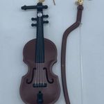 NEW brown violin and bow asymmetrical music instrument fashion earrings Photo 11