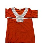 Entro NWOT Long Sleeve Dress Lace Trim Rust Orange Small Photo 3