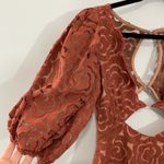 For Love & Lemons Letitia Brown Orange Lace Puff Sleeve Cutout Mini Dress Size M Photo 11