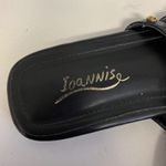 Ioannis Black Leather Gladiator Sandals Studded Wood Beads Slide Photo 6