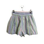 Free People  Shorts Womens XS Blue Striped Get Free Pull-On Smocked High Rise Photo 2