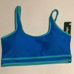 Vibrant Blue and Teal Sports Bra Bikini Top Size L Photo 0