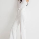 Madewell - Baggy Flare Jeans Tile White Denim Front Slits Casual Wide Leg Photo 0