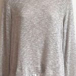 mm mm mm lace split back scoop neck pullover long sleeve knit sweater Size L Photo 0