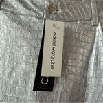 Naked Wardrobe Naked‎ Wardrobe Faux Leather Croc Straight Leg Pants Silver L Photo 5
