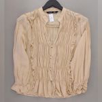 ZARA  NWT ruffe pleated button elegant top Photo 0