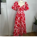 Free The Roses  Red & White Midi Dress Photo 1