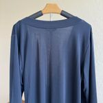 Ralph Lauren Lauren  Womens 3XL Black Label Top‎ Navy Blue 3/4 Sleeve Wrap Front Photo 5