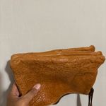 Maxon Collection Pebbled Genuine Leather Crossbody Purse made in Italy zipper Tan Photo 10