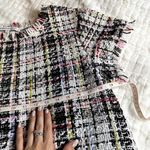 Cupcakes and Cashmere TAHLIA TWEED TOP Medium Multi Color Knit Frayed Barbiecore Photo 5