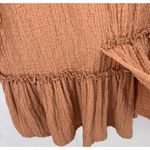 Free People  Beach Peach Ruffle Babydoll Shirt Mini Dress Boho Size Medium Photo 5