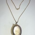 L. Razza Red Cabochon Glass Eyes Mirror Pendant Boho Retro Necklace Photo 6