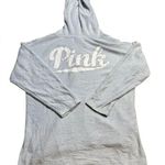 Victoria's Secret  PINK Hoodie Terry Cloth Lace Up Tunic Pullover Oversized L Photo 0