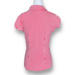 Tatyana Red White Striped Bow Blouse Retro Quirky Puff Sleeve Top Whimsical Photo 3