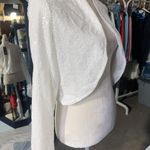 Kancy Kole sequins shinny white Cardigan dress jacket long sleeve fully lined M  Photo 4