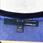 Elie Tahari  Snakeskin Blueberry Print High Low Top Photo 1