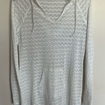 prAna  Luiza Swimsuit Cover-Up Hooded‎ Tunic White Chevron Pocket Size Small Photo 0
