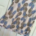 Lucky Brand  Linen Pineapple Print Blouse Top Sz 1X Short Sleeves Scoop Neck Photo 7