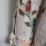 Alchemy Thread taupe floral hacci knit top size small Photo 2