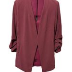 DKNY Womens Foundations Open Front Blazer 3/4 Sleeves Cabernet Red NWT Small Photo 0
