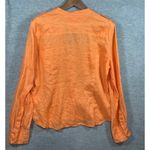 Tommy Hilfiger  Womens XL Orange Button Up 100% Linen‎ Shirt Photo 5