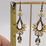 Light Yellow Cream Faceted Marquise Stone Chandelier Dangle French Wire Earrings Photo 5