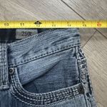 BKE  Aiden Denim Blue Distressed Jeans Womens Size  29R  Cotton Blend Embroidered Photo 4