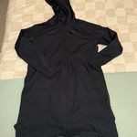 Nike  Black Trench Coat with Hood and Drawstring Waist size XS Photo 0