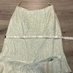 Sandra Darren Women’s Very Cute  Skirt SZ 8 Light Green Reflective Shiny Silver Thread Photo 10
