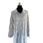 Free People  Maldives Stripes Top in Ivory & Blue Combo NWT MSRP: $198 Photo 3