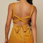 Criss Cross Tie Backless Romper Yellow Size 4 Photo 1