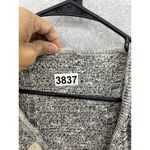 Chico's  Women's Knit Blazer Gray Crochet Marled Open Front Size 1 Fringe Hem Photo 2