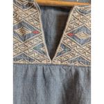 Madewell  Chambray Embroidered Lightweight Denim Look Tunic Dress Size Small Photo 6