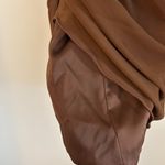 Oh Polly  Lunara Draped Corset Mini Dress in Chocolate Brown Size 2 NWT Photo 5