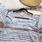j. Jill shark bite tunic blouse blue stripe‎ detail Photo 3