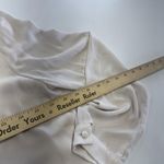 Krisa ‎ Blouse Womens Small Pink Cream Long Sleeve Tie Hem Keyhole Top Made USA Photo 6