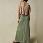 Free People FP One Kona Maxi Long Skirt Green Button Endless Summer Sz M Photo 1